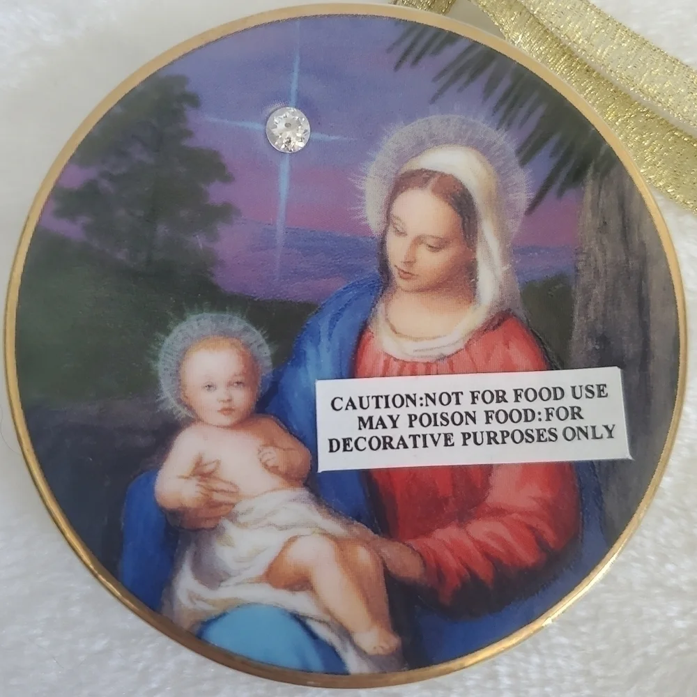 NEW Avon 1998 Porcelain Star of Bethlehem Nativity Ornament 24K Gold Trim